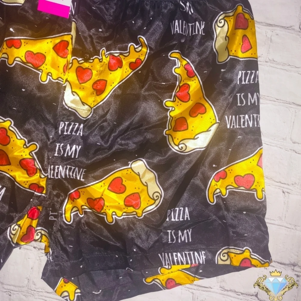 NWT Walmart Pizza Satin Boxer Shorts - Men's Size Medium Loungewear